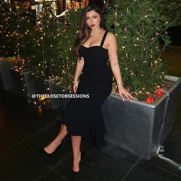 ZARA Black Sweetheart Asymmetric Midi Dress 🖤✨ | Size M | NWT | LAST ONE - Picture 10 of 16